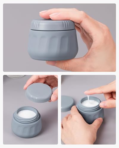 Mrsdry 3oz Travel Containers Set – TSA Approved Refillable Silicone Jars for Toiletries, Leak-Proof, 4 Pack, Black Gray