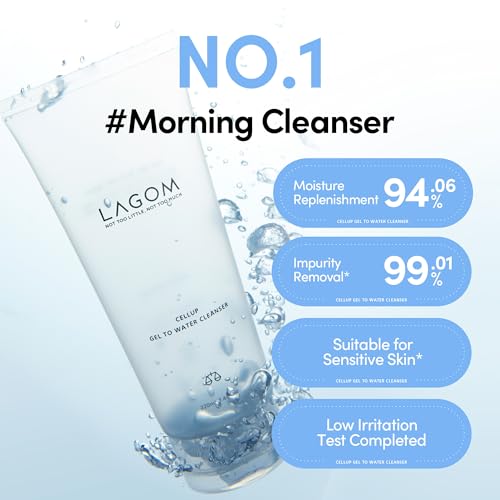 LAGOM Cellup Gel to Water Cleanser - Gentle Hydrating Face Wash 5.74 Fl Oz