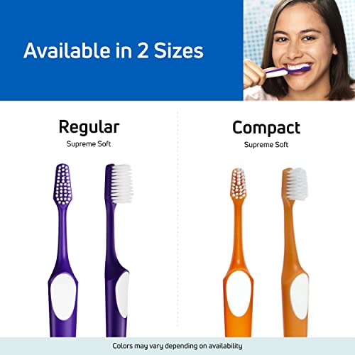 TePe Supreme Soft Bristle Toothbrush - 3 Pack for Sensitive Teeth
