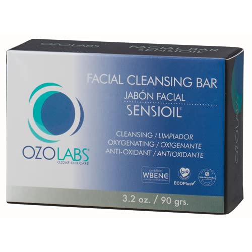 OZOLABS Organic Ozonated Oil Facial Cleansing Bar for Sensitive Skin, 3.2 oz
