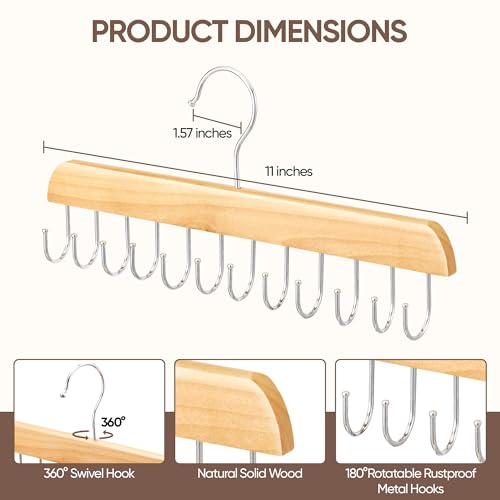 Wood Hair Extension Holder Hanger 2 Pack - Tangle-Free Storage Organizer
