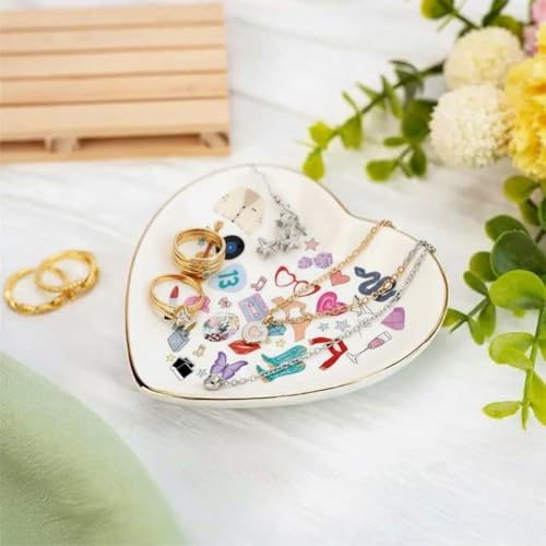 Heart-Shaped Musician Jewelry Tray with Gold Trim - Gift for Music Lovers