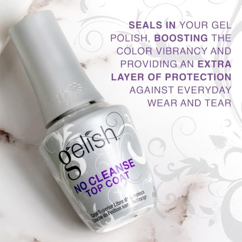 Gelish No-Cleanse Top Coat - UV/LED Gel Nail Polish Sealer, 15mL