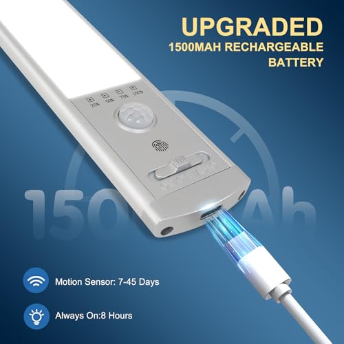 10-Inch Rechargeable Under Cabinet Lighting with Motion Sensor - 2 Pack