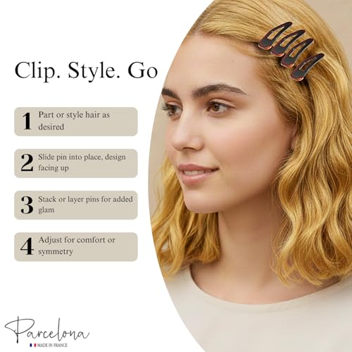 Parcelona Mini Tortoise Shell Hair Clip Set of 4 for Women