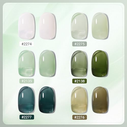 GAOY Sheer Gel Nail Polish Set - 6 Colors including Emerald Green