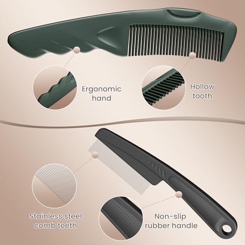 Dafeng 2-Pack Green Stainless Steel Dandruff Comb for Scalp Detox & Hair Care
