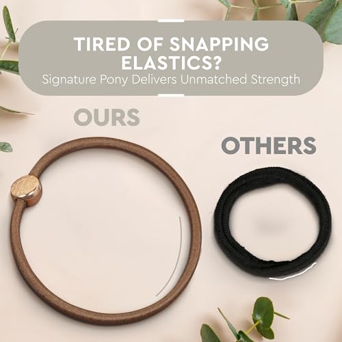 Knotty Signature Elastic Hair Ties - Set of 10 Black Ponytail Holders