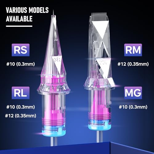 20pcs #12 Disposable Tattoo Needles - Standard Round Liner with Membrane Safety (1203RL)