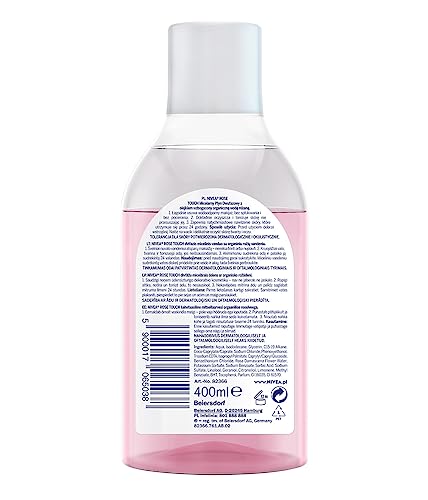 NIVEA MicellAIR Rose Touch Micellar Cleansing Water 400ml - Dual-Phase Makeup Remover