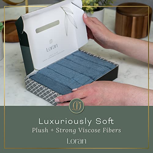 Loran 100% Bamboo Viscose Facial Washcloths - Soft Spa-Like 6-Pack, 10x10
