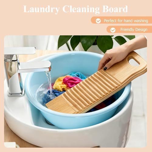Manual Bamboo Washboard for Hand Washing Clothes - Compact & Durable