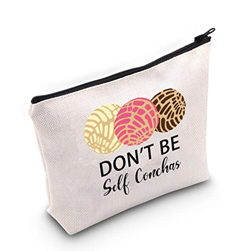 Concha Bread Lover Canvas Makeup Bag - Funny Pan Dulce Travel Pouch