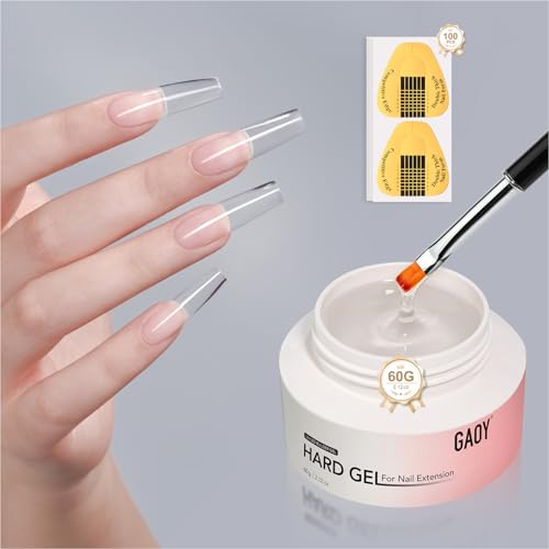 GAOY 60g Nail Extension Hard Gel - Self-Leveling & Long Lasting