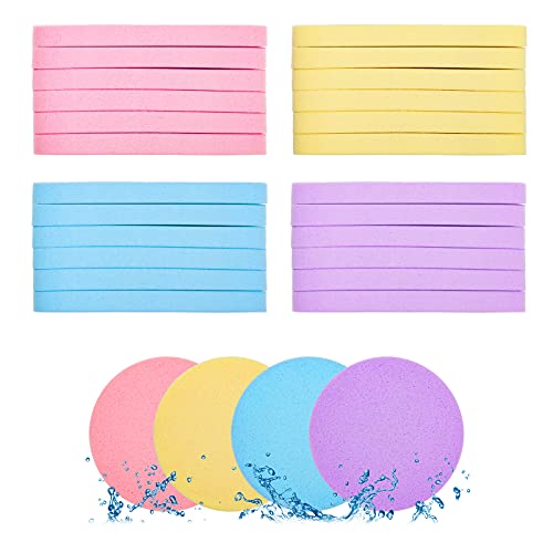 Coldairsoap 120Pcs Compressed Reusable Facial Sponges for Cleansing & Exfoliating - Pink, Yellow, Blue, Purple