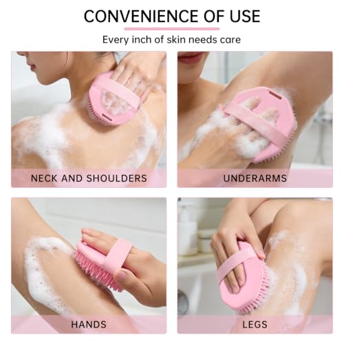 2Pcs Food-Grade Silicone Body Scrubber for Gentle Exfoliation