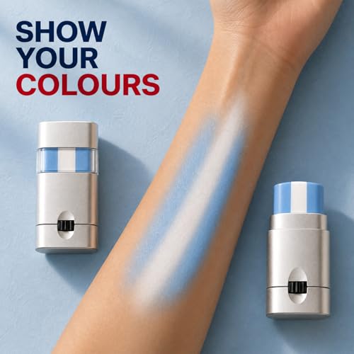 Blendable Blue White Face Paint Stick for Sports & Events