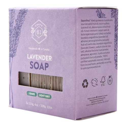 Crate 61 Vegan Lavender Bar Soap - Handmade Cold Pressed 3 Pack