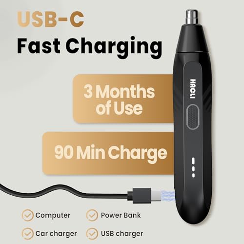 USB-C Rechargeable Nose Hair Trimmer for Men & Women - Pain-Free Grooming