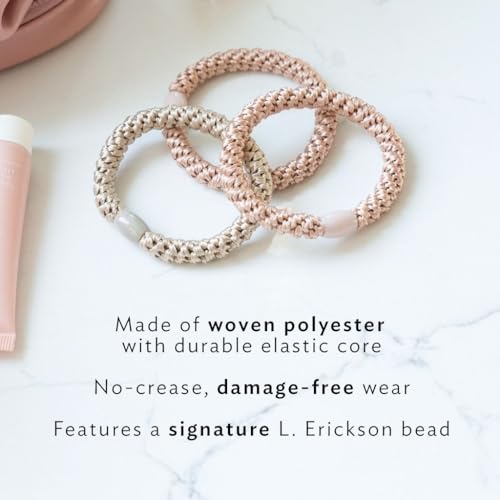 L. Erickson Colorful Ponytail Holders - 8 Pack for Thick Hair