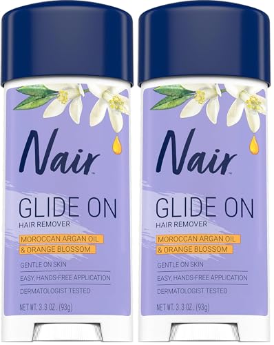 Nair Glide On Hair Removal Cream 3.3 Oz Stick (Pack of 2) - Smooth Skin