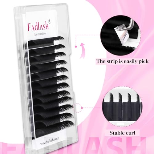 FADLASH Easy Fan Eyelash Extensions D Curl 15-20mm Mixed Tray