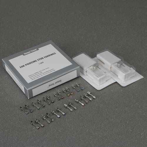 SugarTang White Ear Piercing Kit with 316L Stainless Steel Studs
