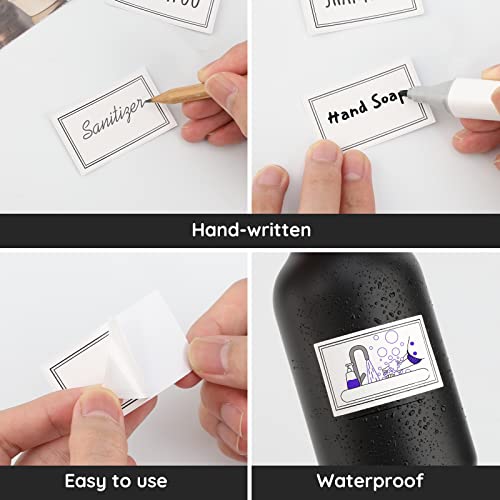 84-Pack Waterproof Self-Adhesive Labels for Bottles - Removable Stickers for Kitchen & Bathroom Organization