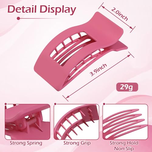 Artchita Pink Purle Flat Hair Clips for Women 6 Pack Strong Hold Non-Slip Barrettes