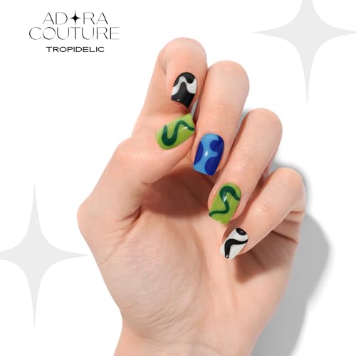 Adora Couture M Tropidelic Semi Cured Gel Nail Strips Kit with 30 Pieces, UV Light Required