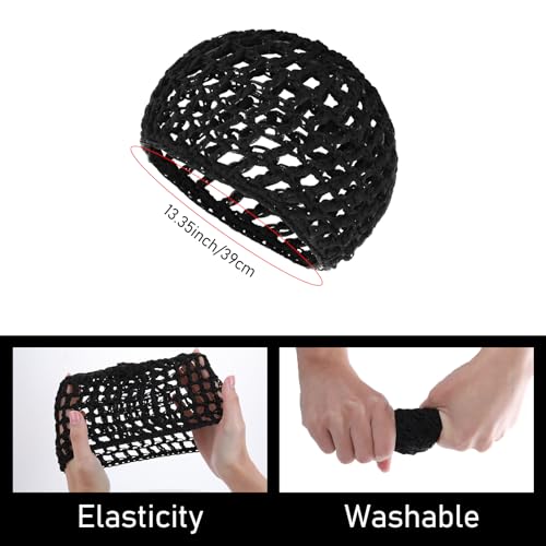 WLLHYF Black/Red Long Hair Wig Cap Mesh Net for Braiding & Weaving