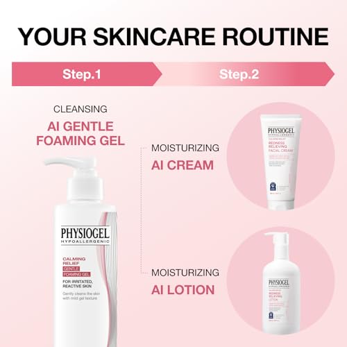 Physiogel Calming Relief Gentle Foaming Face Wash - Hydrates & Soothes Sensitive Skin, 6 fl oz