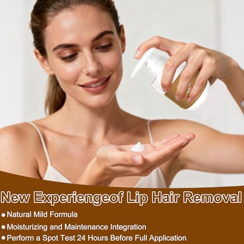 Coconut Oil Facial Hair Removal Cream for Women - Removes Hair From Chin, Upper Lip, Plant Extract, Mild and Non-Irritating (3.52oz)