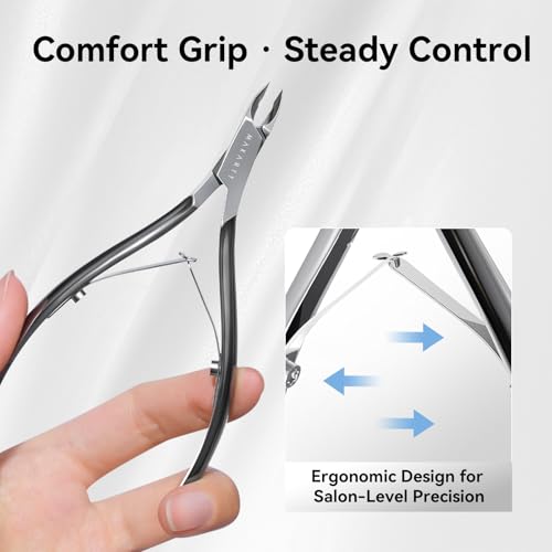 Makartt Professional Titanium Black Cuticle Nipper - 5mm 1/2 Jaw