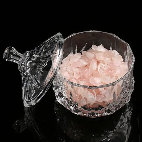 8oz Glass Candy Dish with Lid - Decorative Storage Jar for Snacks