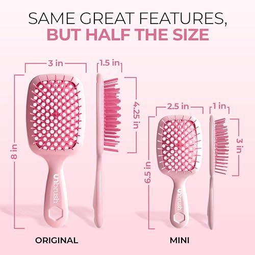 FHI Heat UNbrush Mini Detangler Brush - Pain-Free for All Hair Types