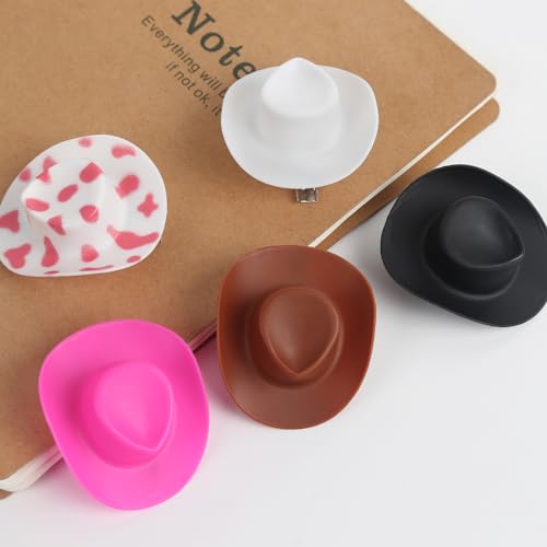 12 Pcs Mini Cowboy Hat Hair Clips for Kids & Women - 6 Colors A