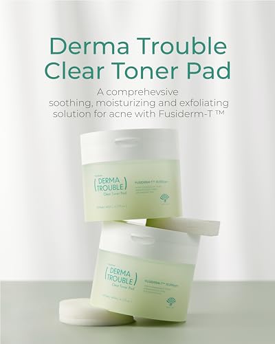 Fusidyne Derma Trouble Clear Toner Pads - 60ct Exfoliating K-Beauty