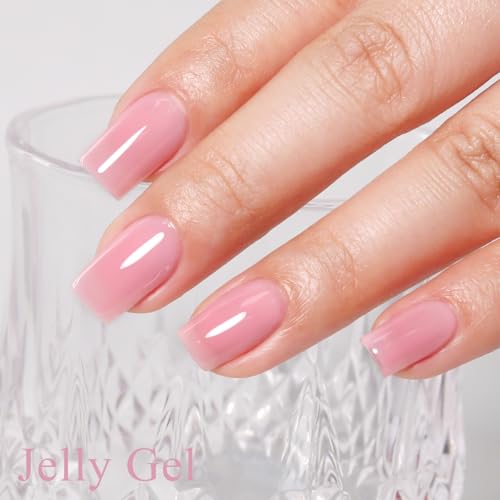 Pink Sheer Jelly Gel Nail Polish - 10ML Translucent Manicure