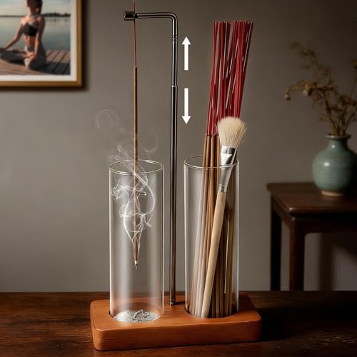 2-in-1 Incense Holder with Glass Ash Catcher for Meditation