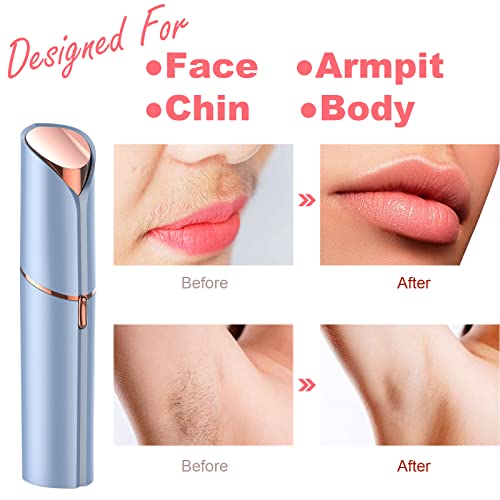 LAIKME Blue Facial Hair Remover for Women, USB Rechargeable Waterproof Eyebrow & Face Razor