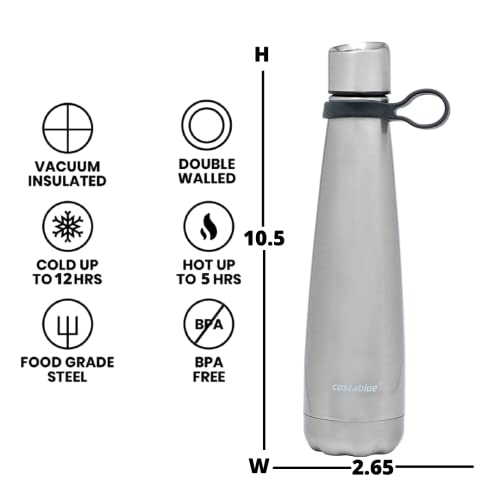 17oz Insulated Stainless Steel Water Bottle - Leakproof Thermos in Bubbly Green