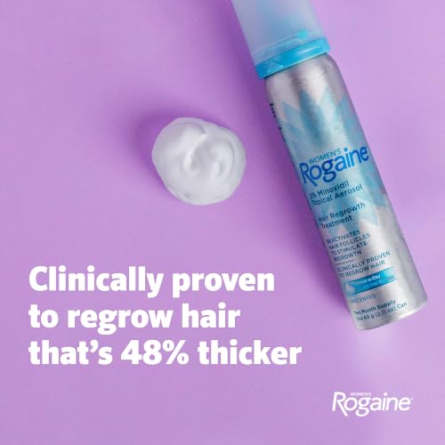 Women's Rogaine Hair Growth Foam, 5% Topical Minoxidil, 4 Mo, 2x 2.11 Oz