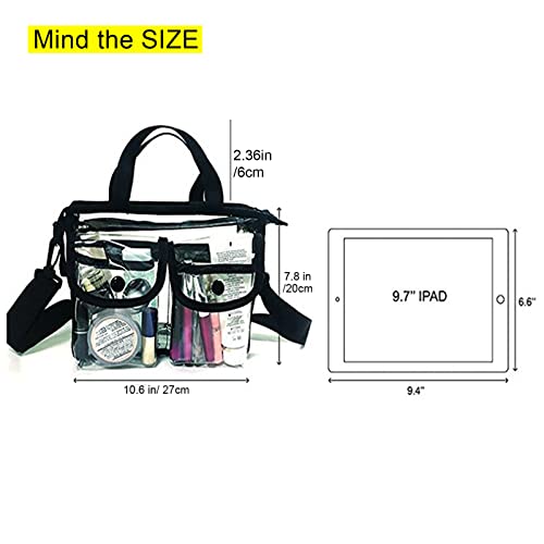 Enkrio Clear Makeup Bag with Strap - 10.6" Waterproof Travel Toiletry Case