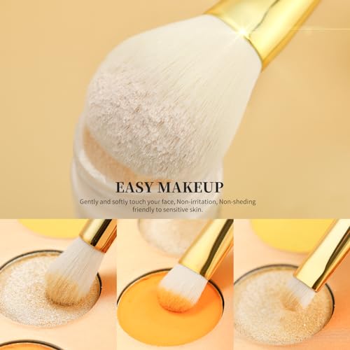 DUcare 15-Piece Gold Makeup Brush Set - Professional Synthetic Brushes