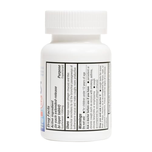 HealthA2Z Guaifenesin Mucus Relief Expectorant 1200 mg - 50 Tablets