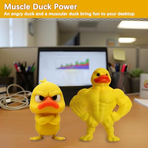 Funny Angry Duck Figurines - 2-Pack Cute Desk Decor