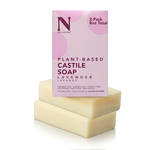 Dr. Natural Castile Bar Soap Lavender 4oz Pack of 2 - Anti-Acne & Sensitive Skin