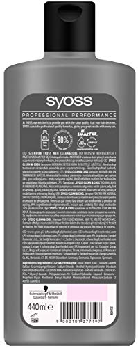 Syoss Men Clean & Cool Shampoo for Normal to Greasy Hair - 440ml