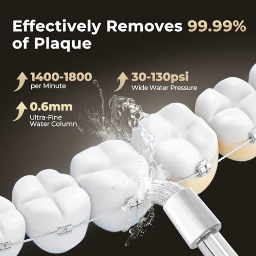 Bezvoi Cordless Water Flosser, 5 Modes Portable Dental Irrigator for Braces